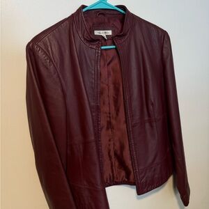 Yvonne Marie Burgundy Leather Jacket